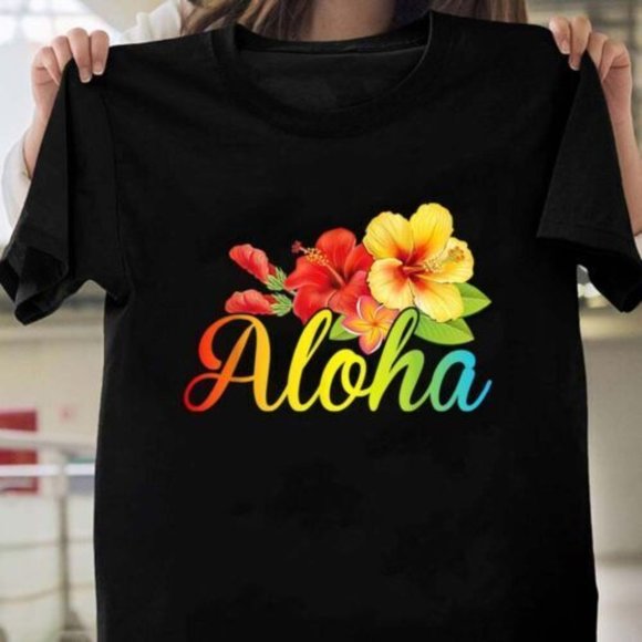 Aloha Flowers Hawaiian Funny Hawaii Beach Luau Party - Picture 1 of 1